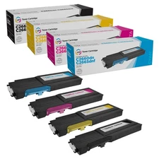 LD  4pk Comp Toner for Dell C2660 C2665 HY 593-BBBU 593-BBBT 593-BBBS 593-BBBR