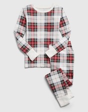 GAP Kids 100 Organic Cotton Plaid Print PJ Set Size 8