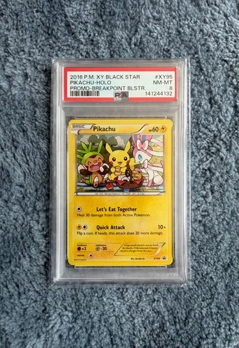 2016 POKEMON XY BLACK STAR PROMO BREAKPOINT BLISTERS #XY95 PIKACHU-HOLO PSA 8