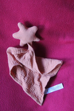 DOUDOU ZEEMAN ETOILE MOUCHOIR PLAT  ORANGE ETAT NEUF