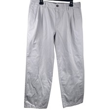 Amazon Essentials Dress Pants Men's 34x28 (Fit 34x27) Classic-Fit Pleated Gray