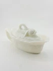 Vintage Westmoreland Milk Glass Fish On Nest Covered Dish Lid