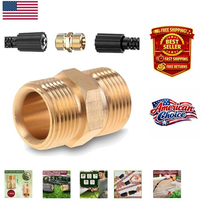 #ad M22 14mm Brass Quick Connect Hose Coupler for Pressure Washers Rust Resistant $12.99