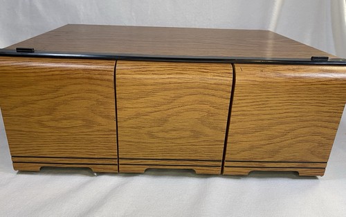 Vintage 3 Drawer 60 CD Storage Holder Case Faux Wood STACKABLE