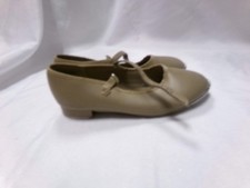 Dance Tap Shoes Youth 11.5 Tan Mary Jane Leather Loop Strap