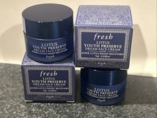  2x FRESH Lotus Youth Preserve Dream Night Face Cream .23 oz Each Travel Size  