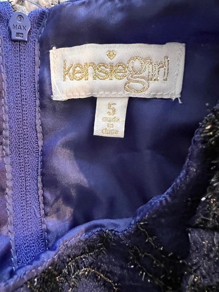 Vestido para niña Kensie azul y negro talla 5 Foto 3 de 4