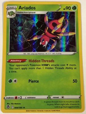 Ariados - 004/195 - Holo Rare - Silver Tempest - Pokemon -NM