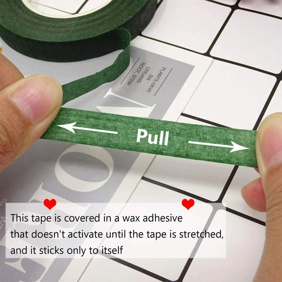 3PCS Floral Tapes Self-Adhesive Wraps Florist Stem Wrap Garland Tape Flower Wrap - Image 4 of 4