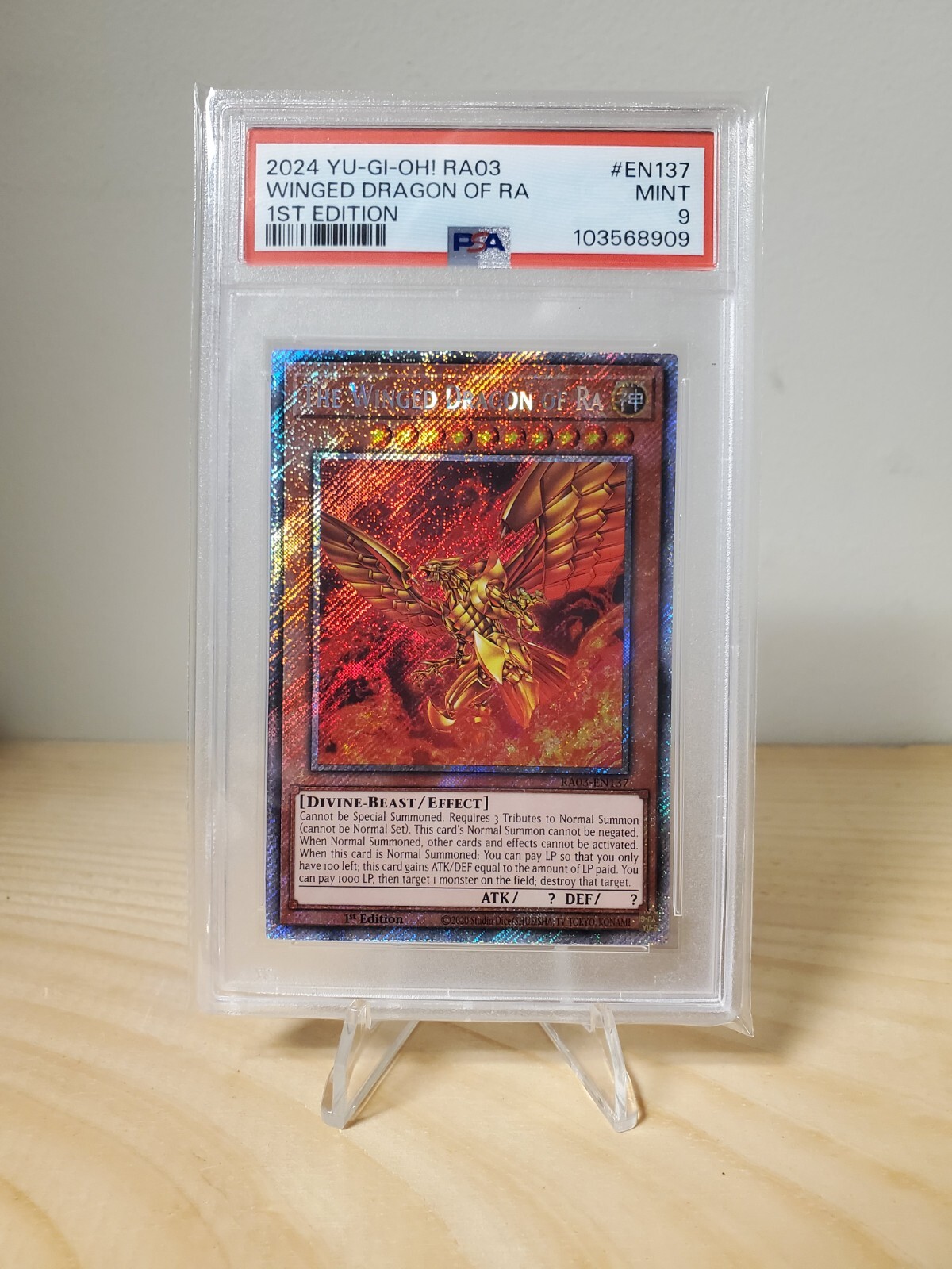 Yugioh Winged Dragon of Ra RA03-EN137 1st Edition PSA 9 Mint