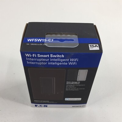 Eaton WFSW15-C7 Wi-Fi Smart Switch Brown Black Gray WFSW15-C7-SP-L Single/3 Way