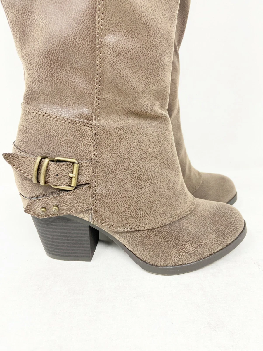 American Rag Taupe Emilee Knee High Buckle Riding Boots eBay