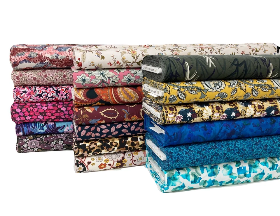 Ladies Cotton Jersey Fabric 4 Way Stretch Knit Floral Dressmaking Material - Изображение 2 из 4