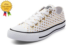 gold polka dot converse