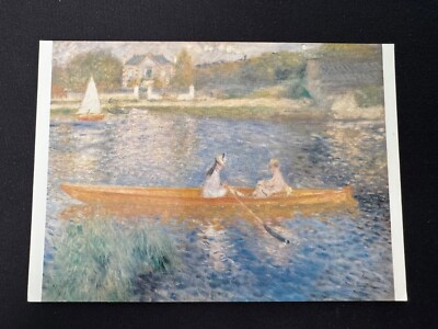Renoir The Skiff La Yole Seine At Asnieres Medici Kunst Postkarte PC 1938 unbespielt