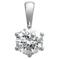 Orolino-AnhäNger SolitäR 750 Gold Weiß GläNzend Diamant Brillant 1,0Ct. 18 Karat