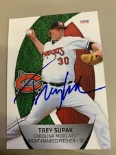 Trey Supak 2018 Signed Carolina Mudcats Team Card