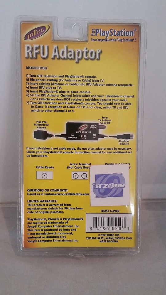 Intec Playstation 1 and 2 RFU Adaptor Connects Playstation Console To TV (NEW) - Image 2 of 3