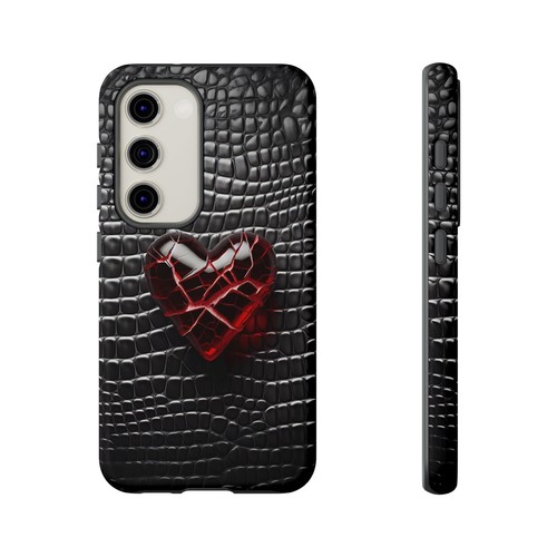 Mock Snakeskin Heart 3D Effect Phone Case - iPhone 16, 15, Samsung S25, S24, 23 - 第 95/106 張圖片