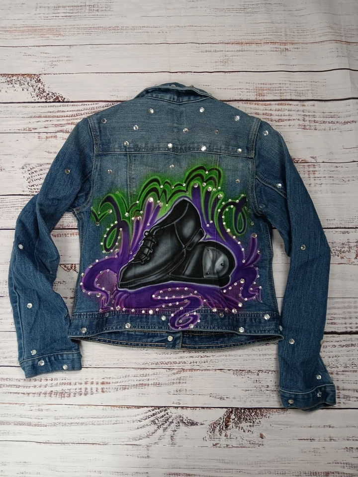 Gapkids Denim Jacket Girls X-Large Black Rhinestones Button Up Long Sleeve - Image 3 of 4