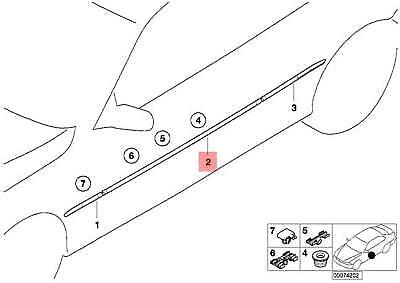 BMW 3 Series E46 M3 Door Moulding Left Primer Genuine 51137893681