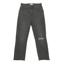Madewell The Perfect Vintage Crop Jean Distressed Size 26 26x22.5 Black Stretch