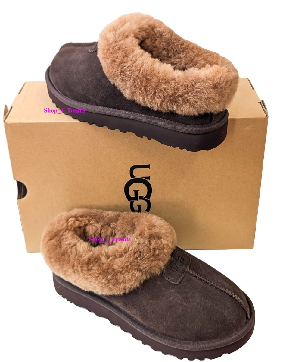 New Women's Shoes UGG Brand Classic Comfy Tazzette Warm Slippers Burnt Cedar - Main Image