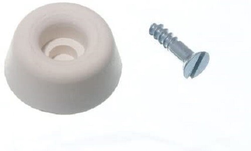 TOILET SEAT FURNITURE RUBBER BUFFER PADS White 7/8"" INCH 22mm pack of 4 + Screws
