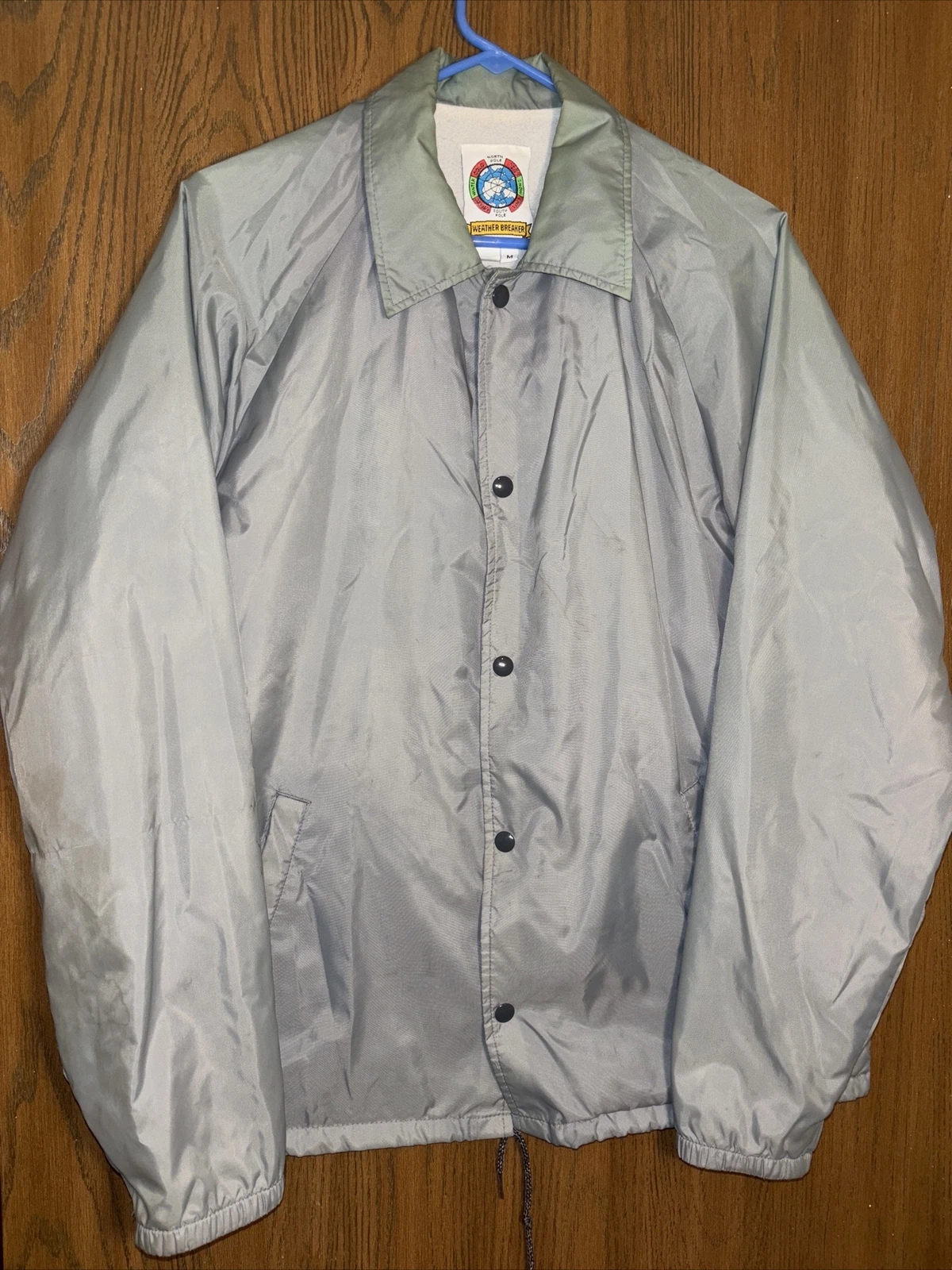 VETEMENTS Giacca antipioggia vintage da uomo grigio medio abbottonata