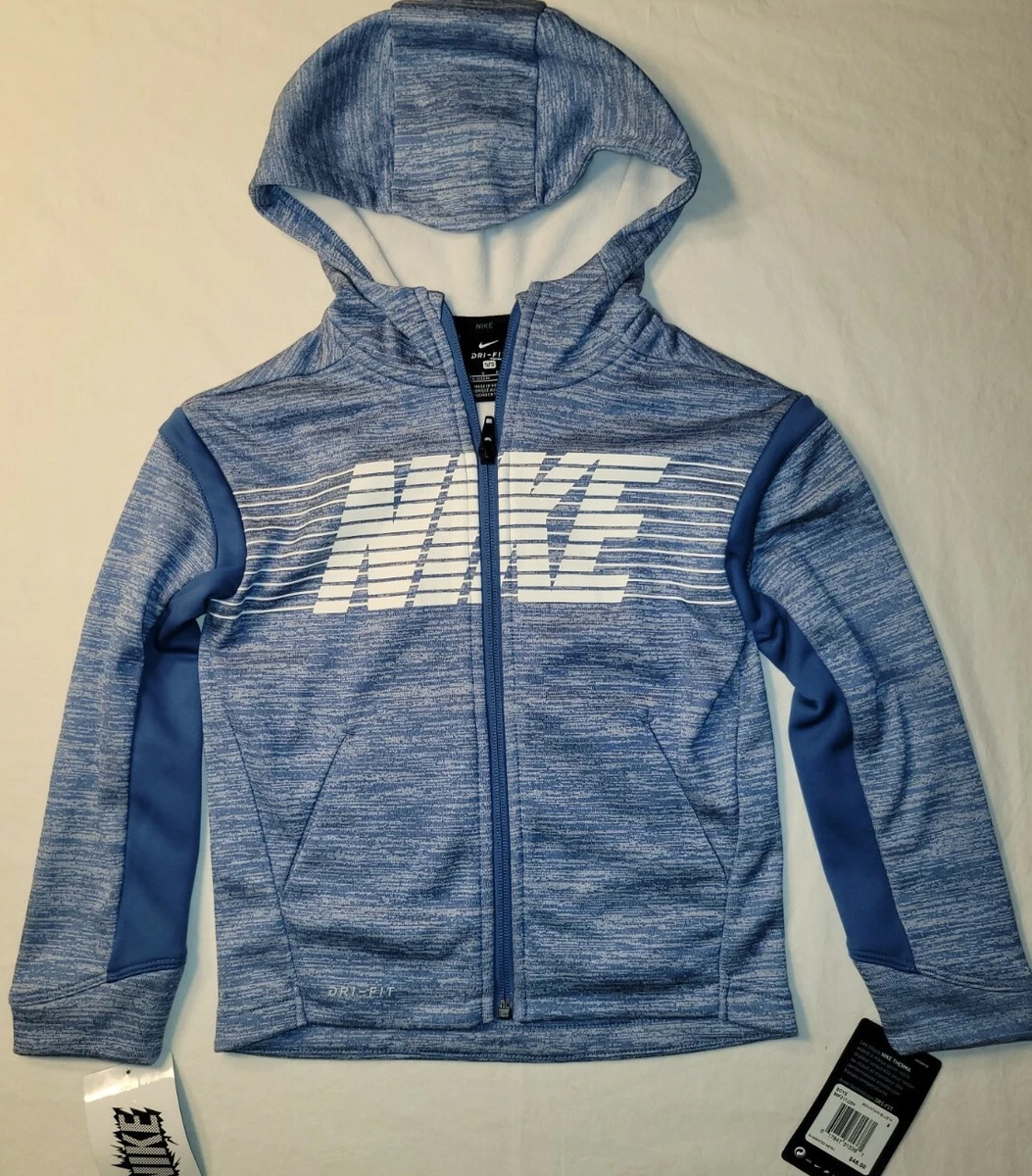 New Nike Boys Full Zip Sweatshirt Hoodie Size 5 Color Mountain Blue FREE SHIP
