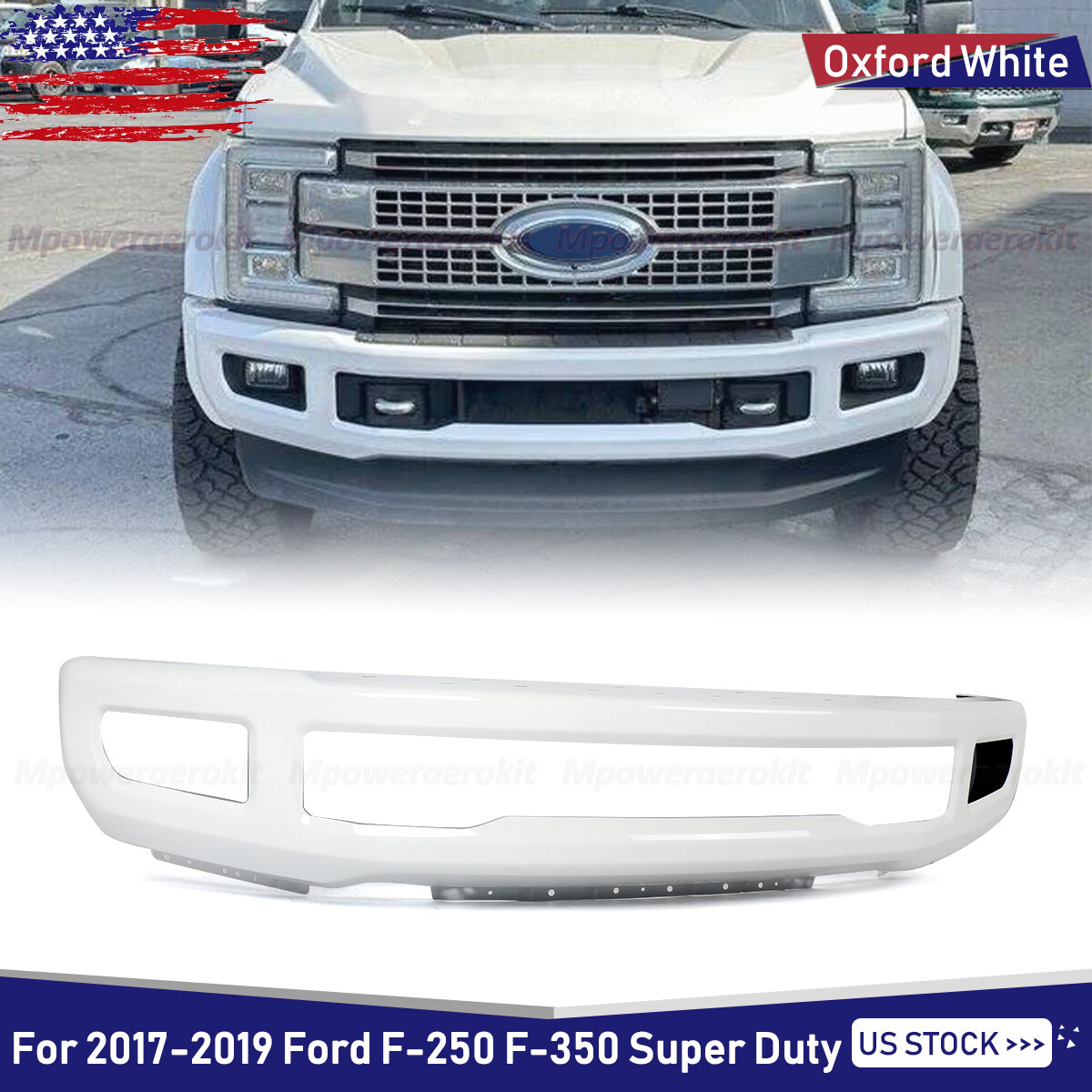Bumper Grille Platinum Style Oxford White For 2023-25 Ford F250 F350