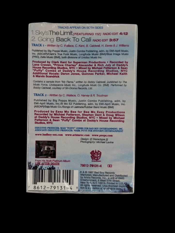SEALED, The Notorious B.I.G. - Sky's The Limit, Audio Cassette, Single, US, 1998 - Image 2 of 4
