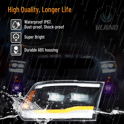 VOLL-LED Projektor-Scheinwerfer für 2009-2018 Dodge Ram 1500 2500 3500 DOT SAE - Bild 9 von 12