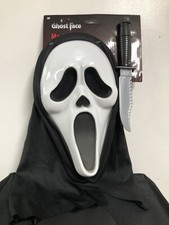 Scream Ghostface Mask Knife Ghost Face Halloween Cosplay Horror Costume NWT