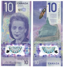 2018 Canada Bank P113 b  10 Dollars Wilkins & Macklem Banknote UNC Polymer