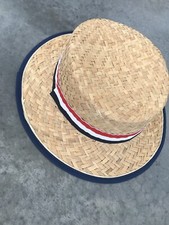 Vintage Mens Red White Blue Striped Mens Hat One Size OS