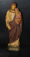 Alte  Gips Figur Josef mit schlafenden Jesus- Kind    ca. 21,5 cm hoch