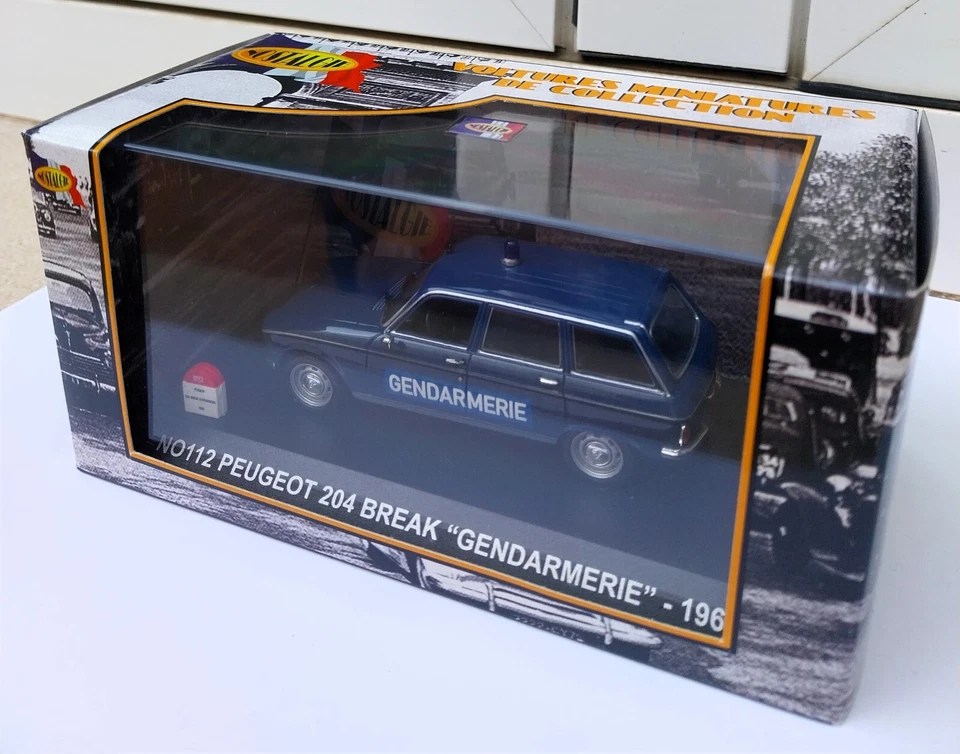 Peugeot 204 break vitré Gendarmerie Nostalgie NO112 MIB 1:43 203 304 504 205 305 - Immagine 3 di 4