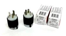 Legrand Pass & Seymour 20A 125V 2P 3W Straight Blade Plug PS5366-X [Lot of 2]NOS