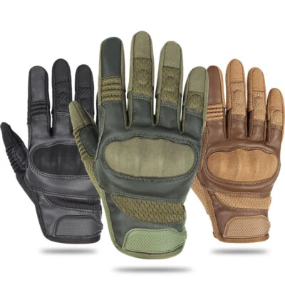 Motorradhandschuhe aus Leder, Rollerhandschuhe, Fahrradhandschuhe, Touchscreen - Bild 1 von 4
