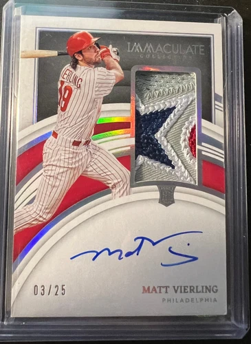 2022 PANINI IMMACULATE MATT VIERLING AUTO JERSEY ROOKIE PATCH /25