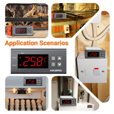 Digitale Temperaturregler Thermostate NTC Fühler Sensor Heat cool 220V ITC-1000