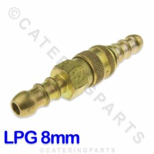 LPG QUICK RELEASE COUPLING 10mm FULHAM NOZZLE TO ACCEPT 8MM BORE ORANGE GAS HOSE