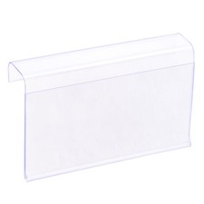 Label Holder L Shape 80x60mm Clear Plastic for Wire Shelf, Pack of 20