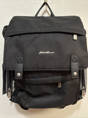 Eddie Bauer Back Pack Diaper Bag Crosstown Cascade Black Gray + Extra Accessory