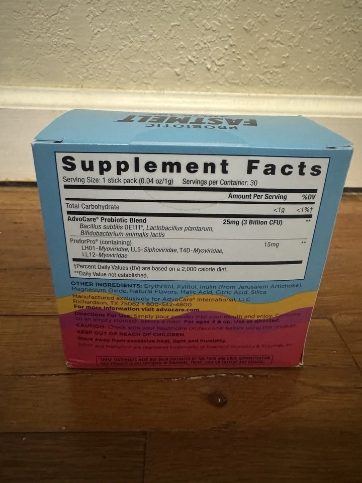 Palitos probióticos Advocare Fastmelt Wild Berry 30 palitos Foto 2 de 4