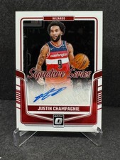 JUSTIN CHAMPAGNIE 2024-25 PANINI DONRUSS OPTIC SIGNATURE SERIES #SS-JUS AUTO