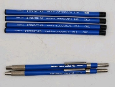 Staedtler Pencil Mars 780 (2) w/Mars-Lumograph Refills HB, 6H, F, & H Germany