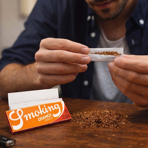 Cartine Smoking Orange Corte Regular Singole – Box 50 Zigarettenpapier - Afbeelding 3 van 4