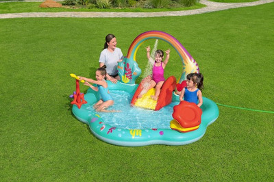 Kleine Meerjungfrau Kinder aufblasbares Planschbecken mit Spielcenter - Bestway - Sommer